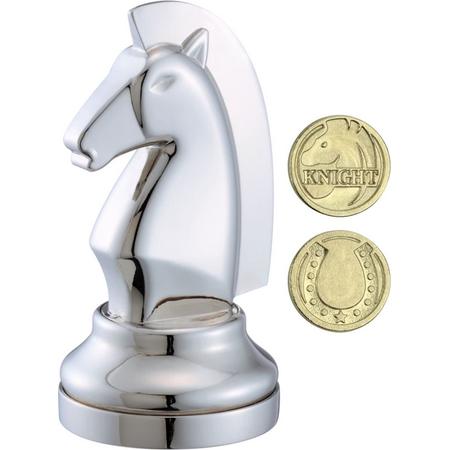 Cast Chess Puzzle Knight - silver