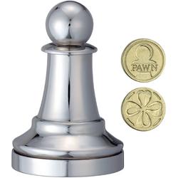 Cast Chess Puzzle Pawn - silver