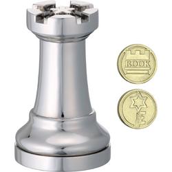Cast Chess Puzzle Rook - silver