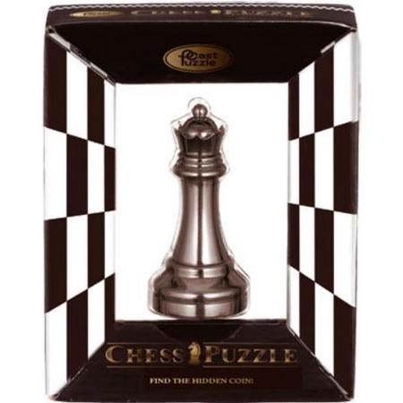 Cast Schaakpuzzel Chess Queen 9,3 Cm Staal Zwart