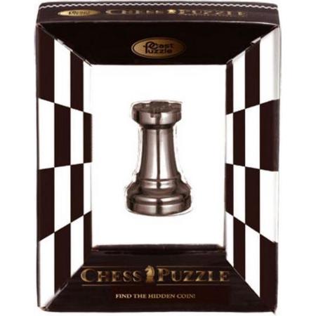 Cast Schaakpuzzel Chess Rook 6 Cm Staal Zwart