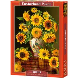 Sunflowers in a Peacock Vase - 1000 stukjes
