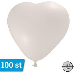30cm 100 stuks Witte Hart Ballonnen SHB07/FIG-07