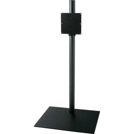 Cavus zwarte vloerstandaard met zwarte rechthoekige voet voor schermen tot 55 inch - 100 cm hoog