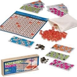 Lotto-Tombola 40 Kaarten met Houten Doos