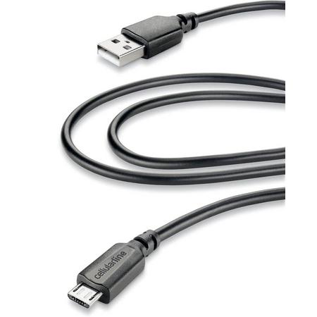 Cellularline 35665 2m USB A Micro-USB B Mannelijk Mannelijk Zwart USB-kabel