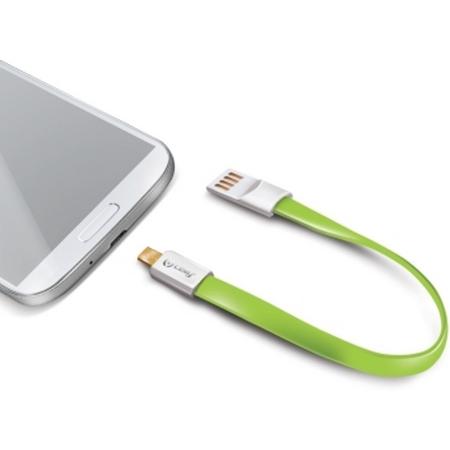 Celly Micro-USB magnetische kabel - Groen