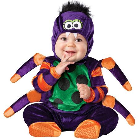 INCHARACTER - Spinnen kostuum voor babys - Klassiek - 56/68 (0-6 maanden) - Kinderkostuums