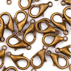 10  stuks- Sieraden slotje- Brons- Karabijn- Sieraden maken