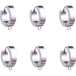 6 -Basis- RVS -oorringen- Zilverkleur-Sieraden maken