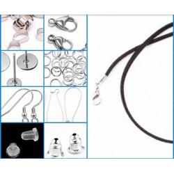 9 delige Voordeel set- sieraden maken -Zilverkleur-Sieraden oogjes- Karabijn slotjes- Bails- Basis ketting- Zwart- Oorbel haken