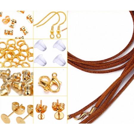 Basis set- sieraden maken- Goudkleurig -9 soorten-Charme Bijoux®- 40 artikelen
