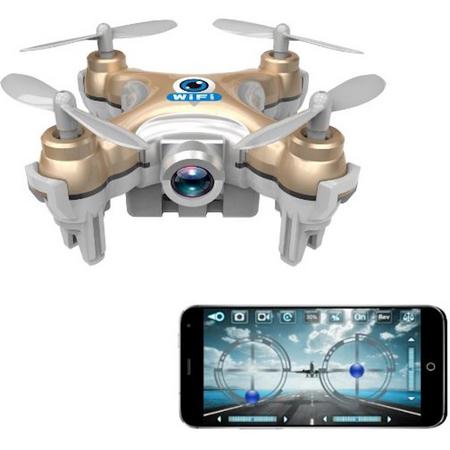 Cheerson CX-10WD RC FPV mini drone quadcopter RTF 0,3MP camera WiFi - kleur: goud