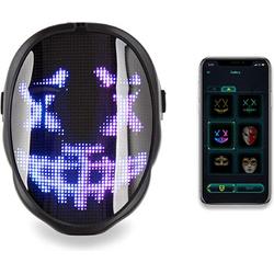 Chemion - Bluethooth LED masker - Verkleedmasker - Met app - Android - IOS - Festival - Inclusief USB kabel - PVC - ABS - One-size - zwart