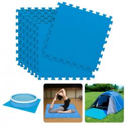 Cheqo® Fitnessmat - Puzzelmat - Yoga Mat - Zwembad Tegels - Sportmat - Ondervloer - Rubber Mat - 50x50cm - 9 stuks - 2.25m2 - Blauw - Duurzaam Polyethyleen