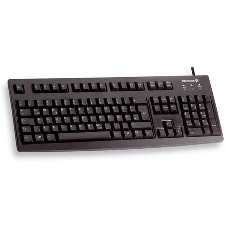 keyboard CHERRY G83-6105 W95 USB black/black UK Layout bulk