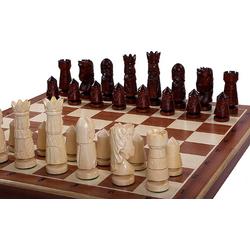 Castle XL Schaakset - Schaakbord met Decoratieve Schaakstukken - 60x60 schaakbord met 12cm koning - Extra Groot Schaakspel