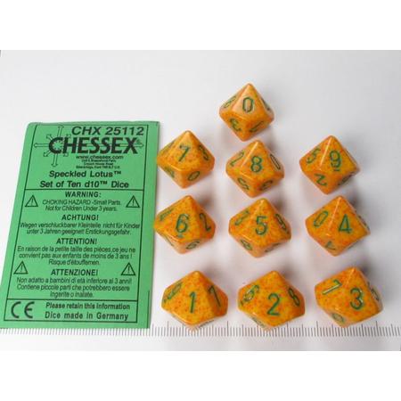 Chessex dobbelstenen set, 10 10-zijdig, Speckled Lotus