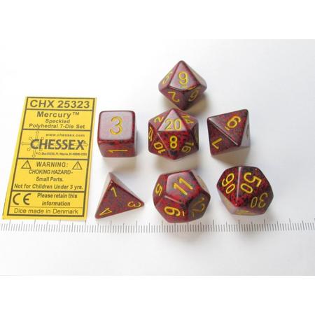 Chessex dobbelstenen set, 7 polydice, Speckled Mercury
