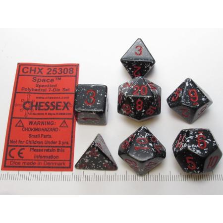 Chessex dobbelstenen set, 7 polydice, Speckled Space