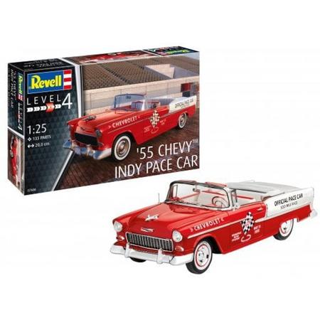 Chevrolet Indy Pace Car 1955 Revell Bouwdoos 1:25 Level 4 133 parts