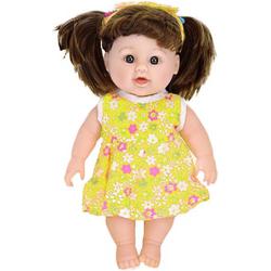 Pop - Babypop - Speelgoed pop - Baby doll - Bloemen outfit - Geel