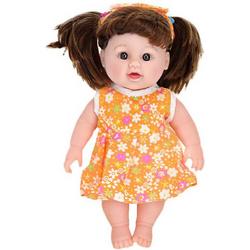 Pop - Babypop - Speelgoed pop - Baby doll - Bloemen outfit - Oranje