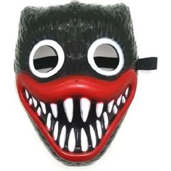 Huggy Wuggy masker - Gezichtsmasker - Verkleedmasker - Halloween - Carnaval - 17 x 23 cm - One-size - Verstelbaar - PVC - zwart