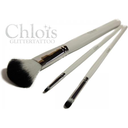 Chloïs Glittertattoo Brushset Pro (3 brushes) - Chloïs Glittertattoo - Chloïs Cosmetics - Penselen set - Kwasten set - Glitter Tattoo - Make-up Glitter Kwast