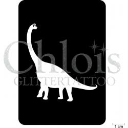 Chloïs Glittertattoo Sjabloon 5 Stuks - Brachiosaurus Dino - CH1905 - 5 stuks gelijke zelfklevende sjablonen in verpakking - Geschikt voor 5 Tattoos - Nep Tattoo - Geschikt voor Glitter Tattoo, Inkt Tattoo of Airbrush