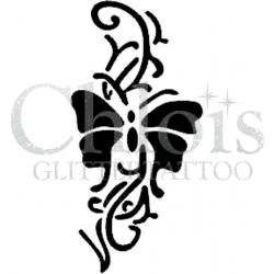 Chloïs Glittertattoo Sjabloon 5 Stuks - Butterfly Plant - CH2006 - 5 stuks gelijke zelfklevende sjablonen in verpakking - Geschikt voor 5 Tattoos - Nep Tattoo - Geschikt voor Glitter Tattoo, Inkt Tattoo of Airbrush