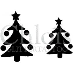 Chloïs Glittertattoo Sjabloon 5 Stuks - Christmas Tree - Duo Stencil - CH8806 - 5 stuks gelijke zelfklevende sjablonen in verpakking - Geschikt voor 10 Tattoos - Nep Tattoo - Geschikt voor Glitter Tattoo, Inkt Tattoo of Airbrush