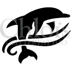 Chloïs Glittertattoo Sjabloon 5 Stuks - Dolphin Trible - CH1311 - 5 stuks gelijke zelfklevende sjablonen in verpakking - Geschikt voor 5 Tattoos - Nep Tattoo - Geschikt voor Glitter Tattoo, Inkt Tattoo of Airbrush