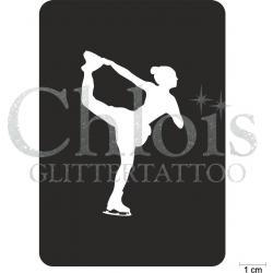 Chloïs Glittertattoo Sjabloon 5 Stuks - Figure Skater Sandra - CH6530 - 5 stuks gelijke zelfklevende sjablonen in verpakking - Geschikt voor 5 Tattoos - Nep Tattoo - Geschikt voor Glitter Tattoo, Inkt Tattoo of Airbrush