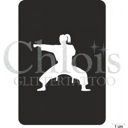 Chloïs Glittertattoo Sjabloon 5 Stuks - Martial Arts Dominique - CH6514 - 5 stuks gelijke zelfklevende sjablonen in verpakking - Geschikt voor 5 Tattoos - Nep Tattoo - Geschikt voor Glitter Tattoo, Inkt Tattoo of Airbrush