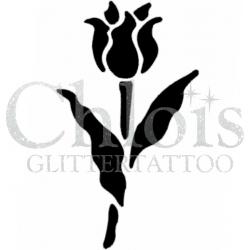 Chloïs Glittertattoo Sjabloon 5 Stuks - Tulip - CH3001 - 5 stuks gelijke zelfklevende sjablonen in verpakking - Geschikt voor 5 Tattoos - Nep Tattoo - Geschikt voor Glitter Tattoo, Inkt Tattoo of Airbrush