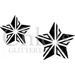 Chloïs Glittertattoo Sjabloon 5 Stuks - Two Stars - Duo Stencil - CH4036 - 5 stuks gelijke zelfklevende sjablonen in verpakking - Geschikt voor 10 Tattoos - Nep Tattoo - Geschikt voor Glitter Tattoo, Inkt Tattoo of Airbrush