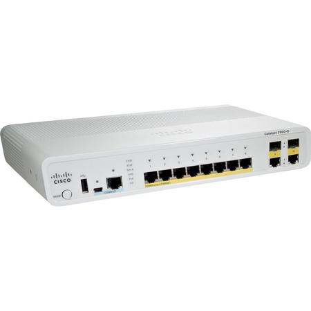 Cisco Catalyst WS-C2960C-8PC-L netwerk-switch Managed L2 Fast Ethernet (10/100) Wit Power over Ethernet (PoE)