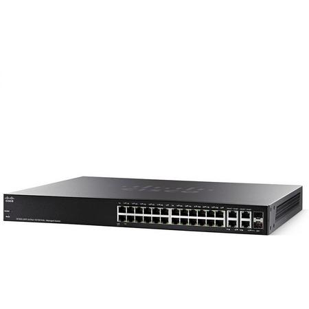 Cisco SF350-24 Managed L2/L3 Fast Ethernet (10/100) Zwart