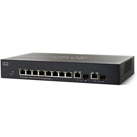 Cisco SF352-08MP Managed L2/L3 Fast Ethernet (10/100) Zwart Power over Ethernet (PoE)