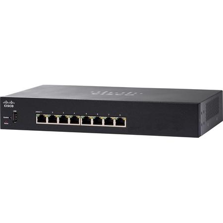 Cisco SG250-08HP Managed L2/L3 Gigabit Ethernet (10/100/1000) Power over Ethernet (PoE) Zwart