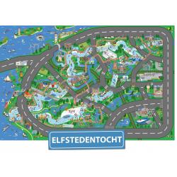 Speelkleed Elfstedentocht City-Play - Autokleed - Verkeerskleed - Speelmat Elfstedentocht  - It giet oan - Boarterskleed Alvestêdetocht