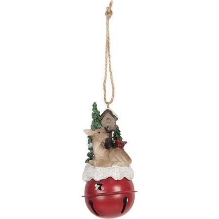 Clayre & Eef Decoratie Hanger 6PR3047 5*5*10 cm - Meerkleurig Kunststof  Kersthanger  Kerstboomversiering