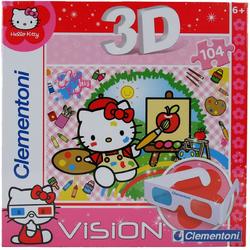 CLEMENTONI PUZZEL 3D VISION HELLO KITTY 104 DELIG
