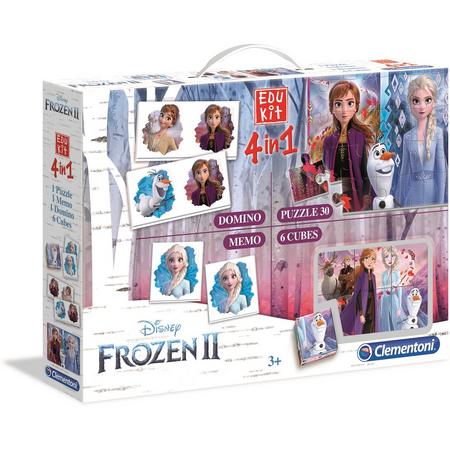 Clementoni - Edukit 4 in 1 - Disney Frozen 2 - Kaartspel - Puzzel