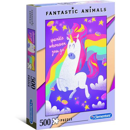 Clementoni - Fantastic Animals puzzel - Unicorn - 500 stukjes