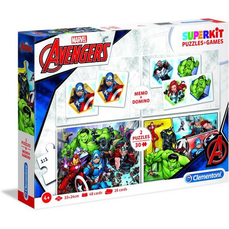 Clementoni - Super kit puzzel en spellen 4in1 - Marvel The Avengers