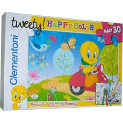 Clementoni - Tweety Happy Color Maxi Puzzel  - 30 Stukjes