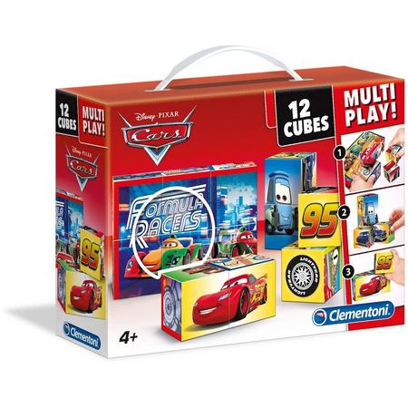 Clementoni Blokkenpuzzel Cubi 12 Multiplay - Cars 12 Blokken
