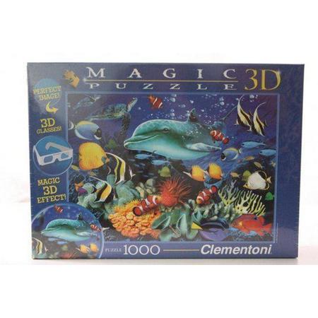 Clementoni Magic puzzel 3d dolfijn 1000st